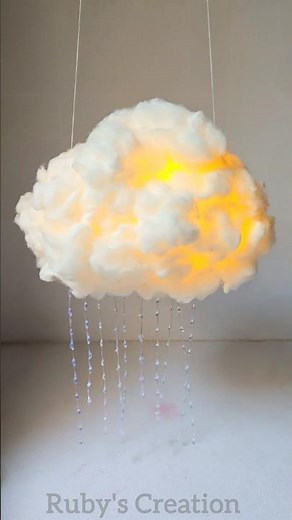 DIY Cloud Lamp ☁️✨ Made From Cotton & Bottle🌧 #youtubeshorts #craft