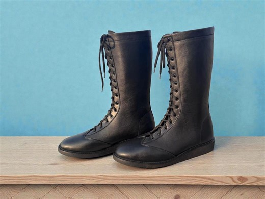 Handmade Long Wrestling Boots | Pro Ring Combat Shoes | Custom Lace-up Athlete Footwear | Men Women Performance Leather Boot - Etsy