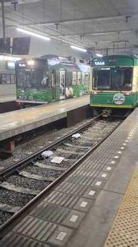 【京都の旅】四条大宮駅 嵐電 嵐山行き 発車時 #京都府京都市 #四条大宮駅 #嵐電 #旅 #shorts