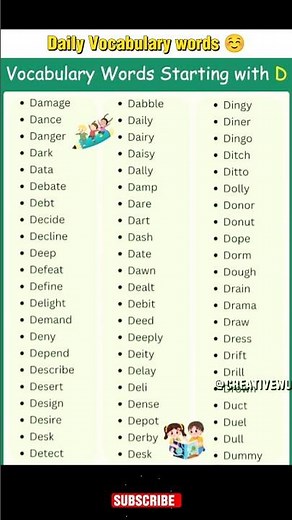 Daily Vocabulary words Starting with" D " #vocabulary #englishgrammar #english