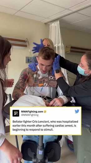 Bellator fighter Cris Lencioni, who was hospitalized earlier this month after suffering cardiac arrest, is beginning to respond to stimuli. #crislencioni #bellator #mma #recovery
