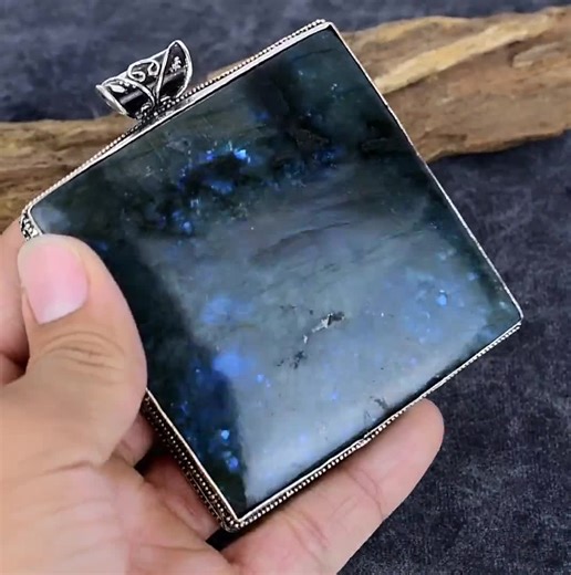 Natural Fire Labradorite Pendant: Handmade 925 Sterling Silver, 11.5 CM - Etsy