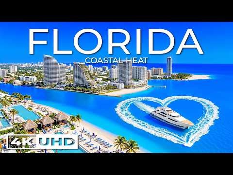 [4K] Florida Deep House Chill Coastline | Miami Beach & Turquoise Waters 🌴