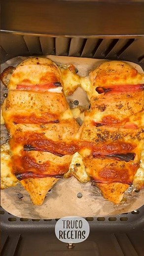 Chicken breasts stuffed with ham and cheese in an air fryer