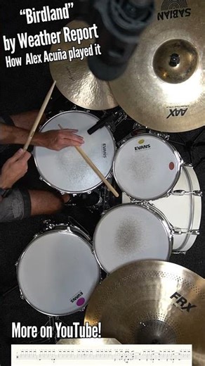 Birdland how Alex Alex Acuña played it #shorts #fusiondrumming #weatherreport #birdland #jazz