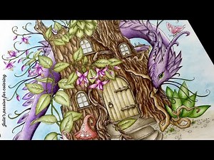 DRAGON TALES by Anastasia Elly Koldareva - prismacolor pencils - color along