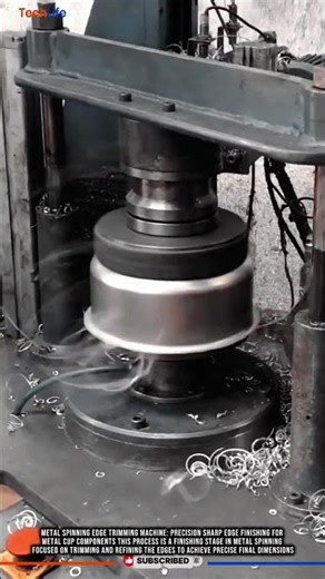 Metal Spinning Edge Trimming Machine: Precision Sharp Edge Finishing for Metal Cup Components #tech