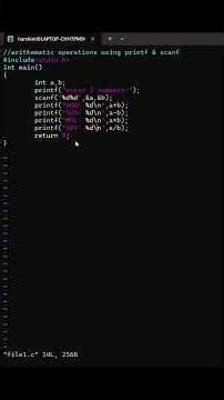 Q3- arithmetic operations using printf and scanf# c language # shorts# programming language # coding