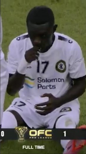 Solomon Islands International Don Keana prays after a win in the 2026 OFC Pro League