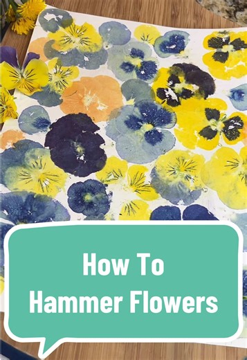 We love flower hammering and it works every bit as well as it looks! The results are beautiful! I made this diy tutorial in real time so you can see exactly how much hammering it actually takes to transfer the flower. Such a fun spring craft!!! 🥰 #flowerhammering #springcraft #diy #crafttok #pansy