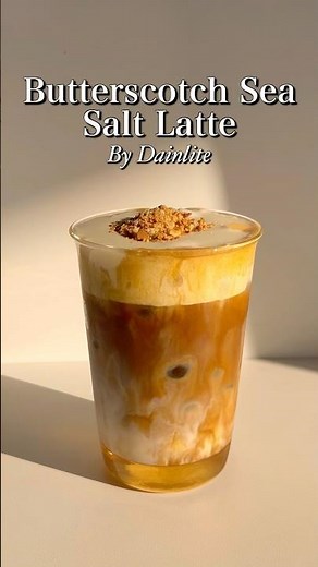 Making Butterscotch Sea Salt Latte at Home🤎🤎 #coffee #homecafe #shorts #recipe