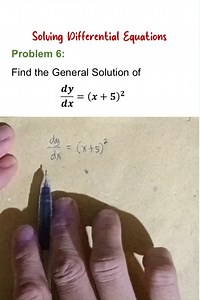 ✅ Solving Differential Equations with Separable Variables ✅ Problem 6: Find the general solution of dy/dx = (x 5)^2 #engineering #science #mathematics #calculus #AppliedMathematics #differentialequations #physics #STEM #mathskills #highereducation #CommunityEvent #schoolspirit #architecture #fblifestyle #fblifestyles | The Math Den