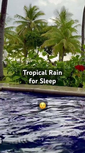 Tropical Rain Sounds for Sleeping No Thunder 🌧️ Pool Pump Hum Black Screen