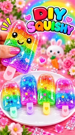 DIY How To Make a Cute & Soft Rainbow Popsicle Squishy #papercraft #diy #craft #art #shorts