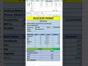 Create Automatic GST Invoice in Excel (Step-by-Step) | Discount + Tax Formula