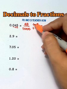 Decimals to Fractions‼️📝 #basicmath #fractions #mathematics #MathTutor #decimals #teachergon #math #mathreview | Ako si Teacher Gon