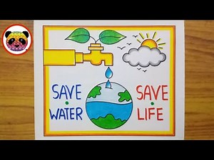 World Water Day Drawing / Save Water Save Life Poster Drawing / Save Water Drawing