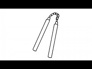 How to Draw a Nunchaku | Drawing of Karate Sticks