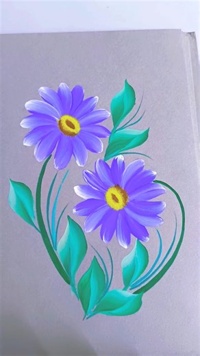 one stroke flower painting with acrylic colour ✨🌺🌿❤️💜💯#art #artshorts #flowerpainting #viral#flowers