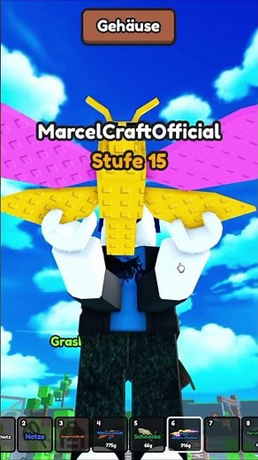 MarcelCraft catches a Rosy Maple Moth in Roblox Catch Insects!