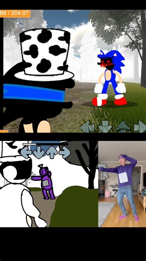 FNF Nocturnal Protocol Bad vs Scratch Sonic vs Real Life #nocturnalprotocol #sonic
