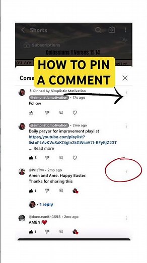 YOUTUBE SHORTS HOW TO PIN A COMMENT