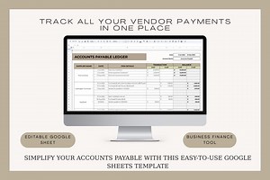 Accounts Payable Ledger Template | Supplier Transaction Tracker | Google Sheets Business Finance Spreadsheet - Etsy