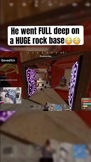 He went FULL deep on a HUGE rock base 😳 #rust #rustclips #rustgame #rustconsole #rustpvp #rustraid