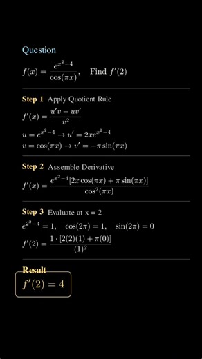 How to correctly use the quotient rule