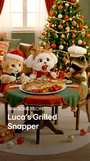 Life’s Good Kitchen on Instagram: "Easy and impressive fish recipe for parties! 🐟🎄 Luca’s favorite friends are coming over this Christmas, so he decided to roll up his sleeves and make a delicious centerpiece for the table! 👨‍🍳🍳 Grilled to perfection in the SolarDOM™, Luca’s snapper turned out crispy on the outside, moist on the inside, and everyone enjoyed the holiday dinner. 🥂🎉 Quick method: 1. Season a whole red snapper and tuck lemon and herbs into the slits. 2. Grill in the LG SolarD