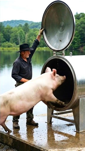 Big Pig Processing Machine 😱 | Real Farm Tech Video 🐖⚙️