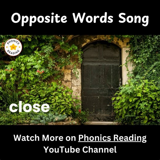 Opposite Words Song for Kids. Watch more on the Phonics Reading YouTube channel. https://youtu.be/IBl4u84gAyw Follow @phonics.reading to learn everything about Phonics. #oppositewords #Kindergarten #kids #homeschooling #homeschool #kidssong #nurseryrhymes #sondsforlearning | Phonics Reading