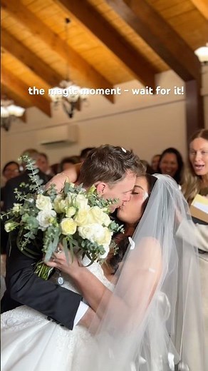 Just married kiss down the aisle | Melbourne Wedding Content Creator