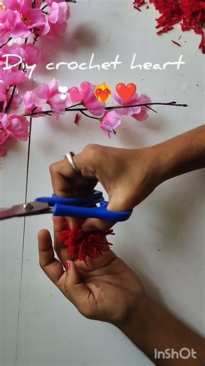 DIY woolen heart ❤️ key chain making tutorial