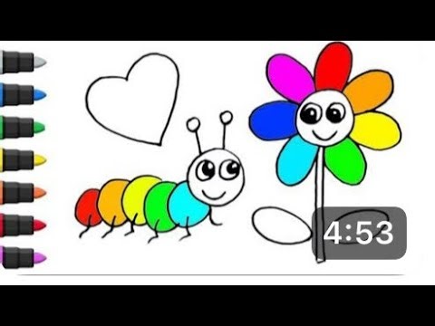 Sunflower 🌻 Drawing, painting, colouring for kids and toddlers | How to draw sunflower easy step by