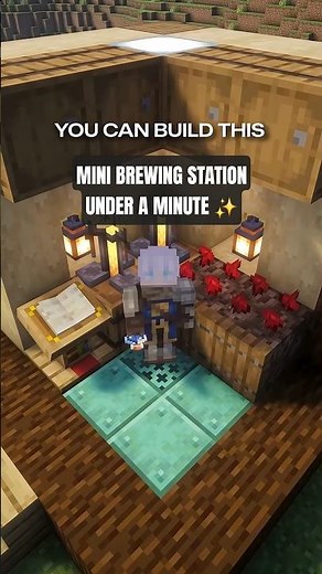 How to build 3x3 mini brewing station in under a minute in Minecraft! #minecraft