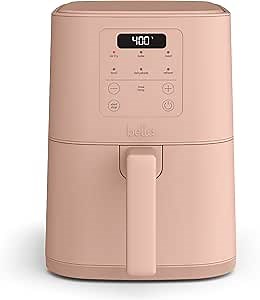 bella 4Qt Slim Air Fryer, Fits-anywhere™ Kitchenware, EverGood™ Ceramic Nonstick Coating, Adjustable Temperature, 6 Preset Cooking Options, 60 Min Auto Shutoff w Audible Tone, 3.3lb Capacity, Blossom