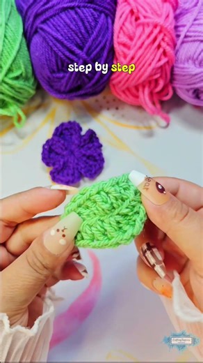 Spring Simple Flower and Leaf Art #crochet