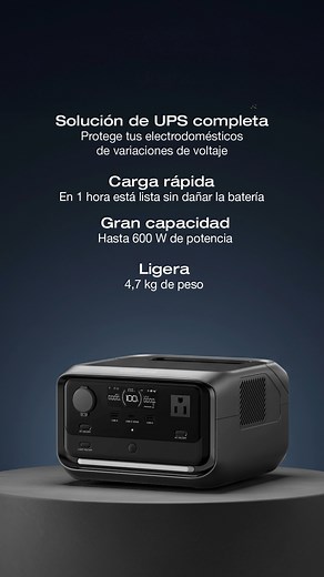 Batería no break de larga duración Con #EcoFlow RIVER 3 Plus, ¡la energía está al alcance de tu mano! ⚡️💼 Ventajas frente a UPS tradicionales: ✔️ Respaldo de energía prolongado ✔️Vida útil de 10 años #Estacióndeenergía #Batería #powerbank | EcoFlow