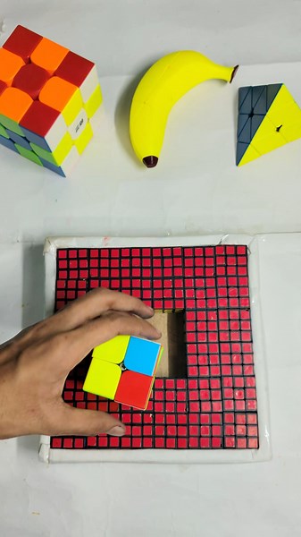 making red 🔴l rubiks cube arts l #cube #shortclips #video