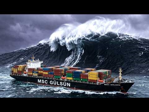 Ship Survival in Extreme Storm on Ocean | Massive Container Ship