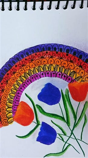 beautiful tulips 🌷colour brush#art🖌️#drawing #colors #pendrawing #shortvideo #youtubeshorts