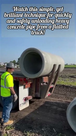 Fast Concrete Pipe Unloading