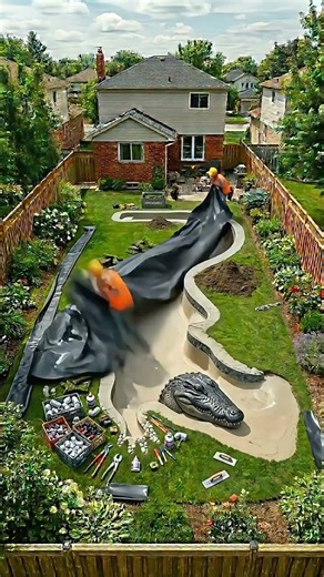 Building a Massive Crocodile Shaped Swimming Pool