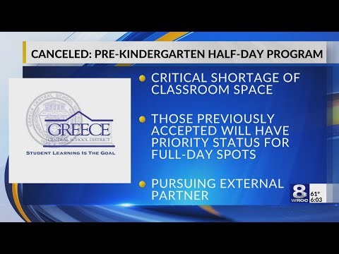 Greece CSD cancels half-day Pre-K for 2026-2027