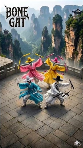 BONE GAT: The Skeleton Warriors of Zhangjiajie! 🦴🔥#K-Hip Hop Dance#BTS#SajaBoys#BoneGat#BoneGat_BTS