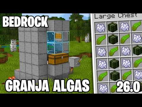 Como Hacer una Granja de ALGAS AUTOMATICA en Minecraft Bedrock 26.0