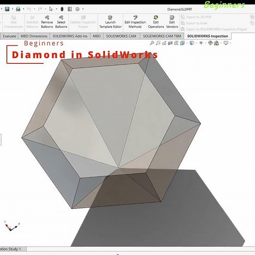 Pyramid | Diamond | In 2 minute | Solidworks Tutorials #shorts #shortvideo #solidworks #tutorial