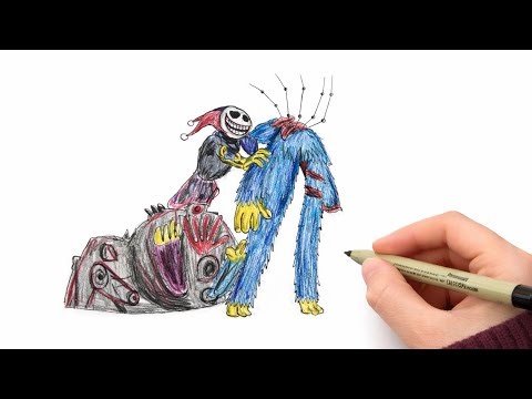 How to Draw Huggy Wuggy Death Scene | Poppy Playtime Chapter 5 Drawing