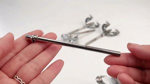 4Pcs M6 Chrome Bass Drum Claws Tension Rods Set, Percussion Instrument Accessories for Bass Drum, Snare Drum, Hardware Part Replacement Hook Screws Washers Rods Lugs (11x5.4cm, Thread Pitch:1mm)